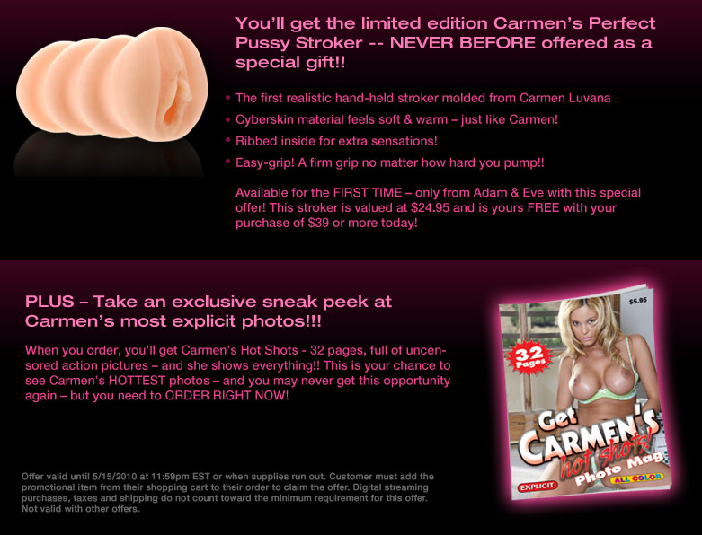 Get Carmen DVD, Stroker and Photo mag FREE!
