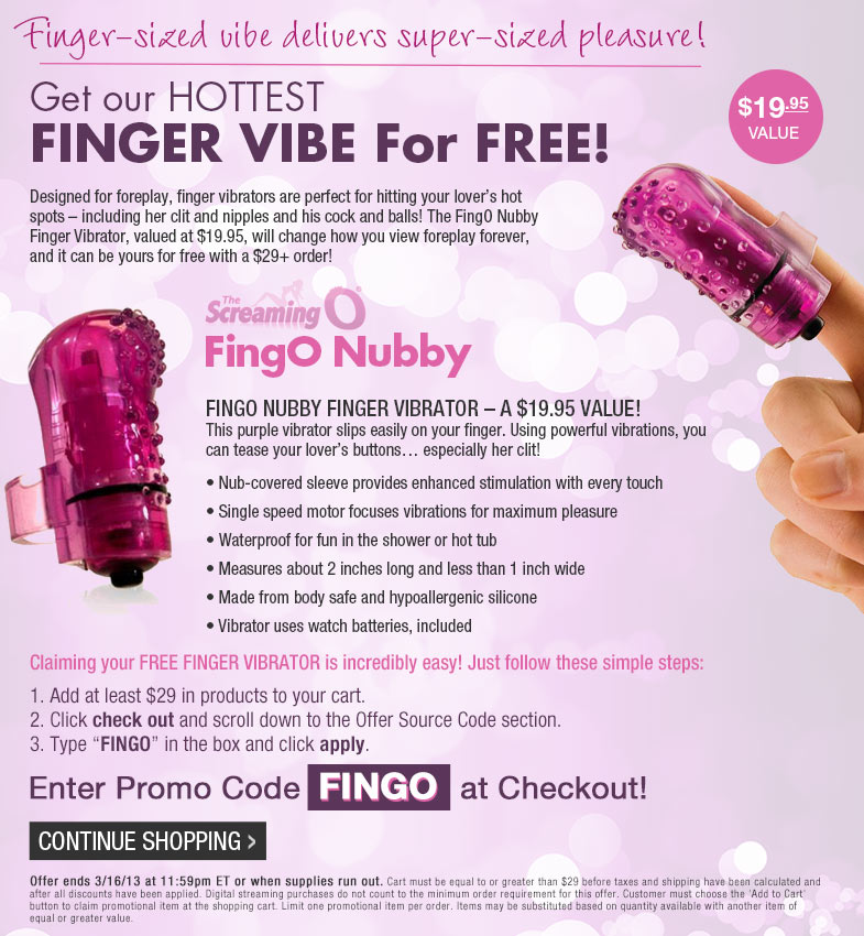 Get the FingO Nubby Vibrator For FREE