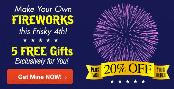 FREE Frisky Fireworks Kit + 20% Off Your Order!