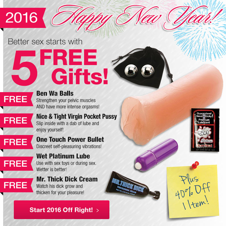 Better sex starts with 5 FREE Gifts + 40% Off 1 Item