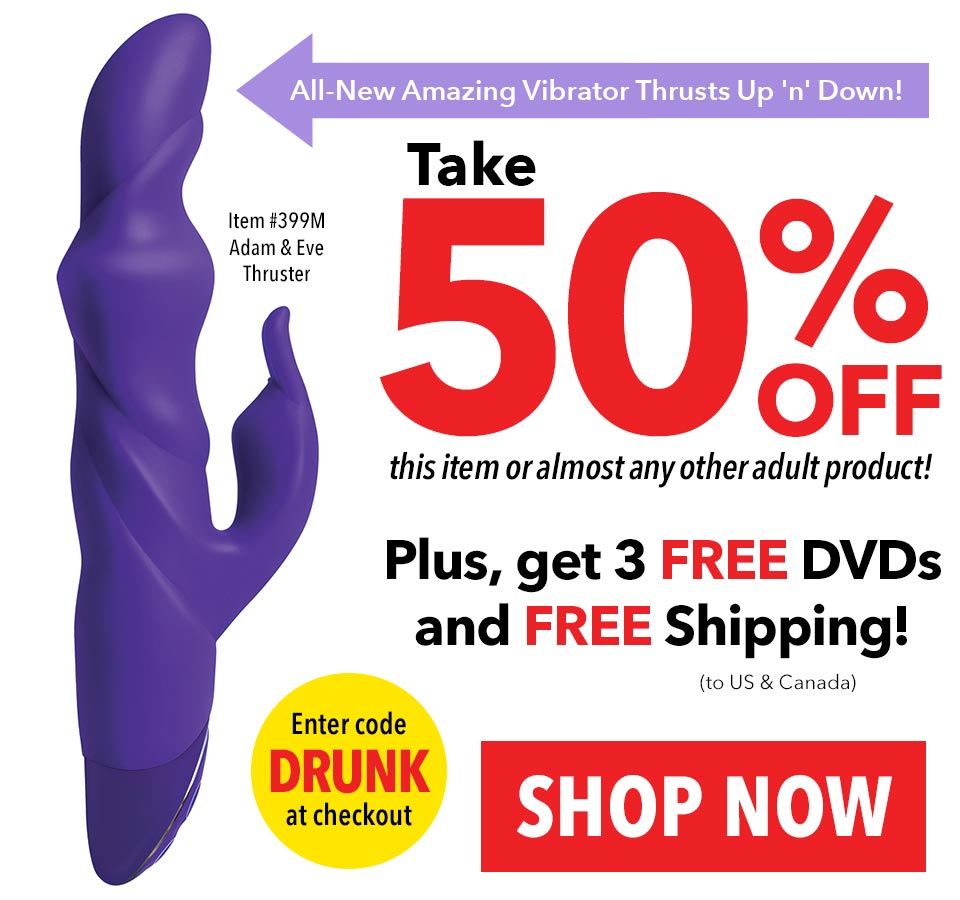 Use code DRUNK to get 50% Off 1 item + 3 FREE DVDs + FREE Shipping to US and Canada