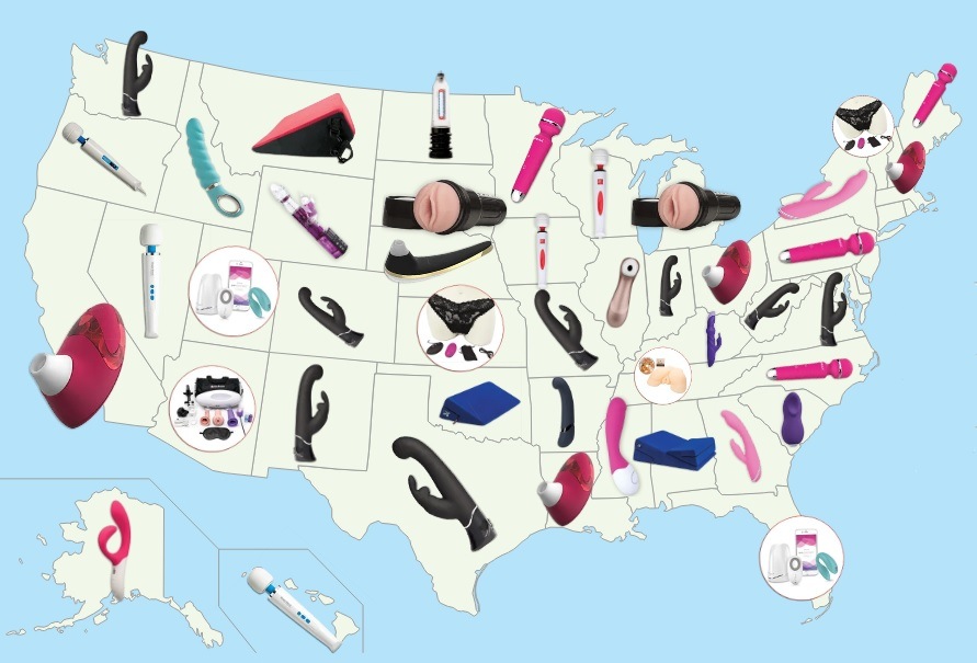 U.S. Map Showing Best-Selling Sex Toys