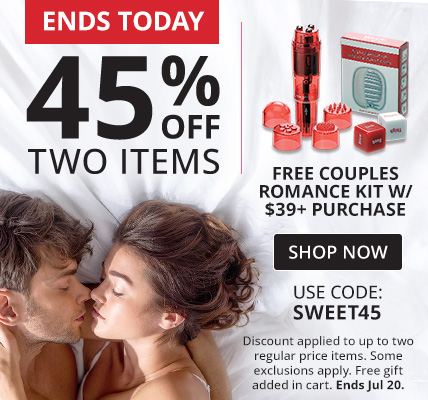 45% Off Up To 2 Regular Price Items + FREE Couples Romance Kit with $39 purchase with code SWEET45
