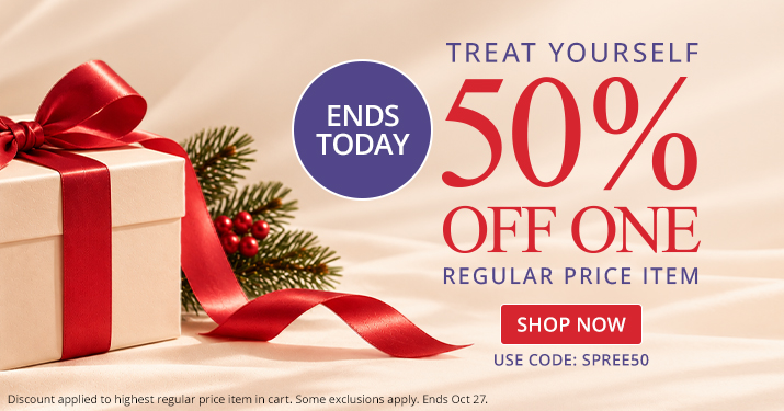 50% Off 1 Regular Priced Item with code SPREE50