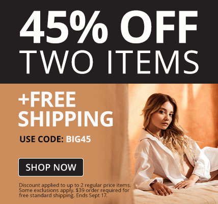 45% Off 2 Items + Free Shipping With Code BIG45