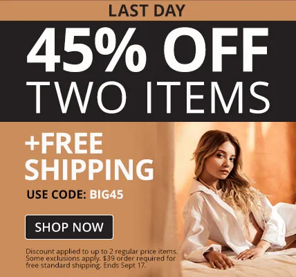 45% Off 2 Items + Free Shipping With Code BIG45