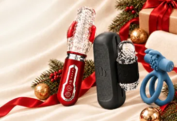 grouping of products on red background