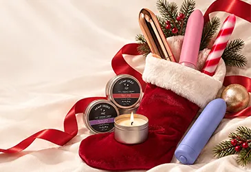 grouping of products on red background