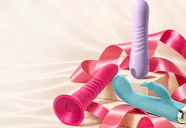 grouping of products on red background