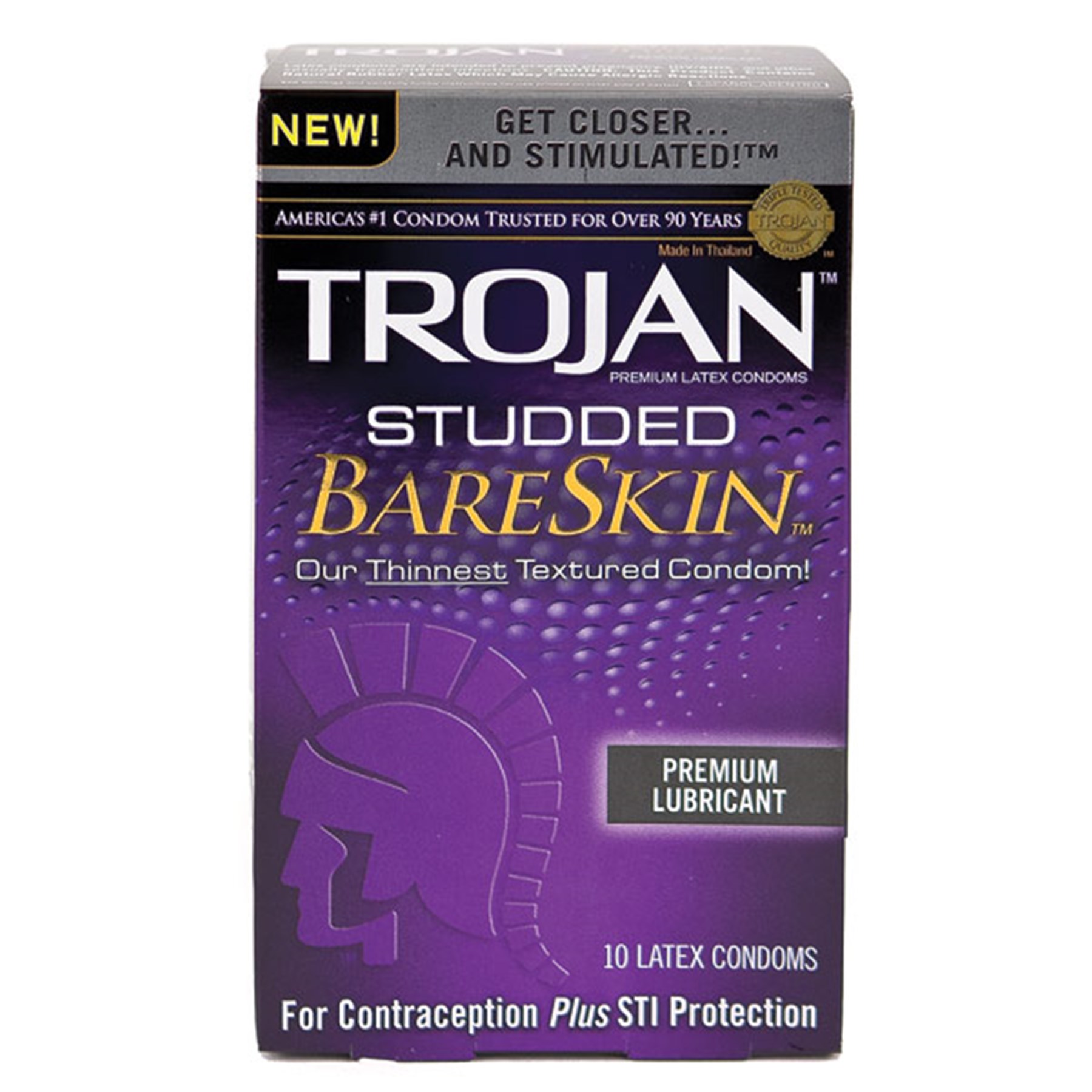 Trojan Studded Bareskin Condom 10 ct.