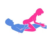 Swinging Reverse Cowgirl Illustrated Sex Position