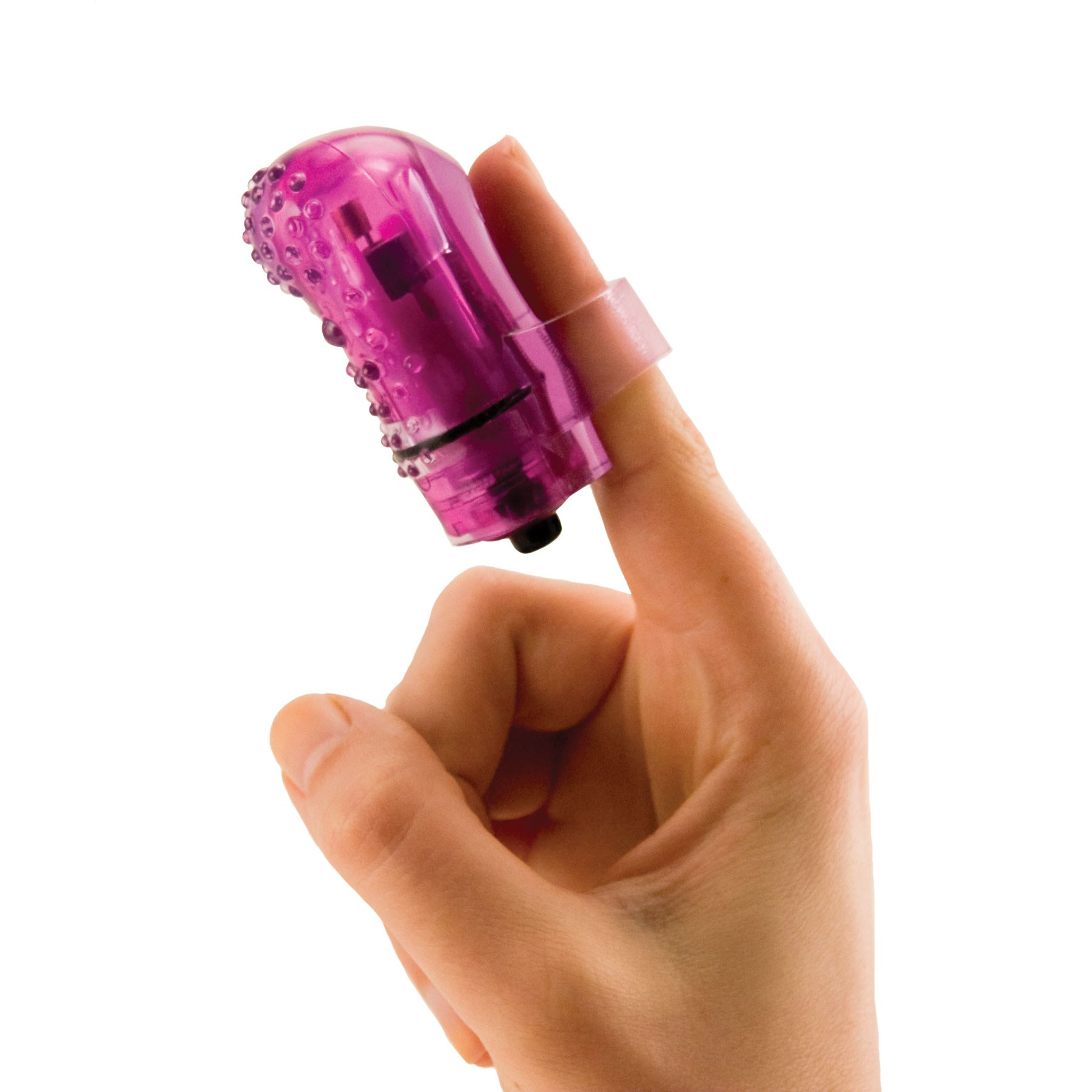 Fingo Nubby Finger Vibrator worn on finger