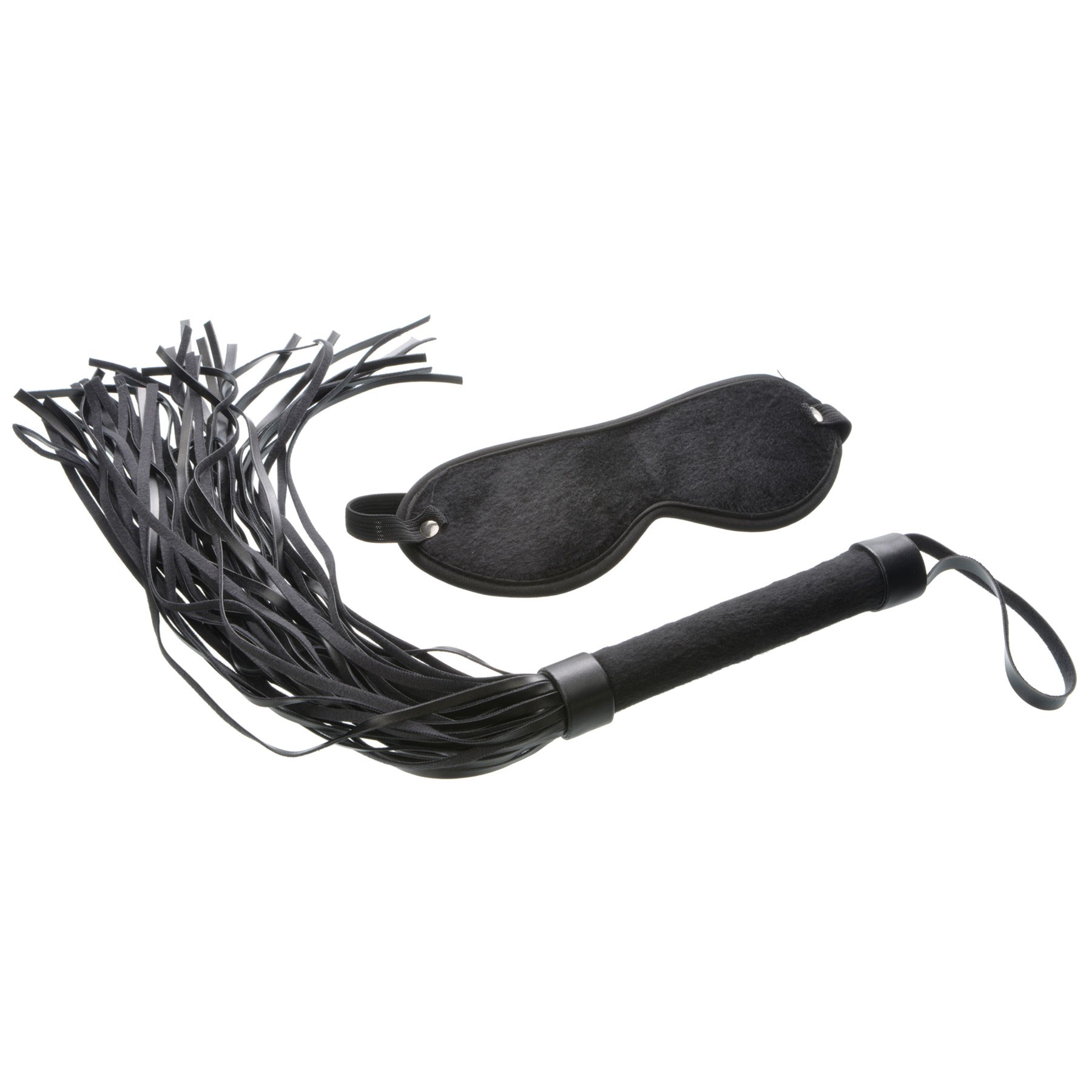 Weekend In Bed Lovers Bondage Kit blindfold and flogger