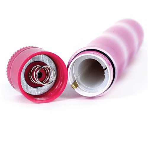 Candy Cane Waterproof Vibrator twist off base to insert batteries