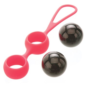 Scarlet Couture Glass Duo Balls with balls out of holder