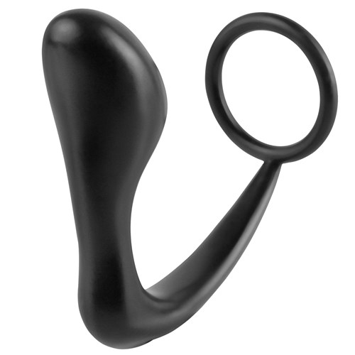 Ass-Gasm Penis Ring Plug sitting upright on table