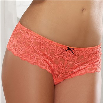 Open For Business Crotchless Panty coral front