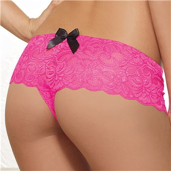 Open For Business Crotchless Panty pink back
