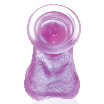 Crystal Jellies 6" Ballsy Dildo Close Up on Suction Cup