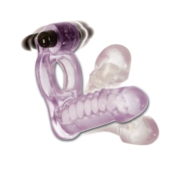 Double Diver Penis Ring showing flexibility of dildo