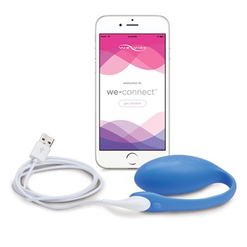 We-Vibe Jive G-Spot Massager power cord, phone, and device