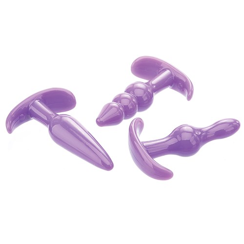 3 Piece Anal Play Kit plugs laying on table