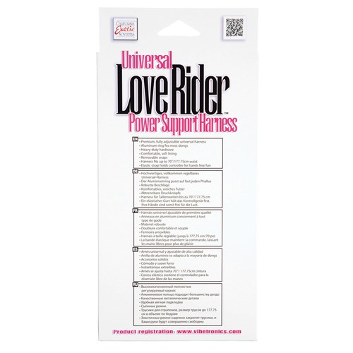 Love Rider Universal Harness back of box