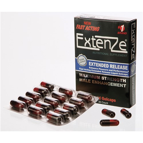 Extenze Fast Acting Liquid Gelcaps with blister pack shown