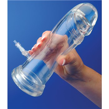 P3 Pliable Penis Pump hand holding for scale
