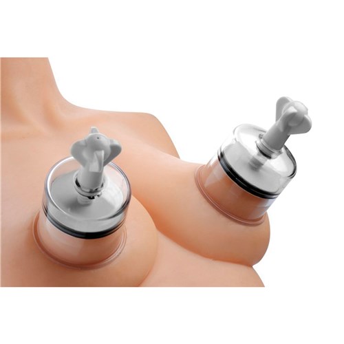 XL Nipple Suckers shown on realistic toy