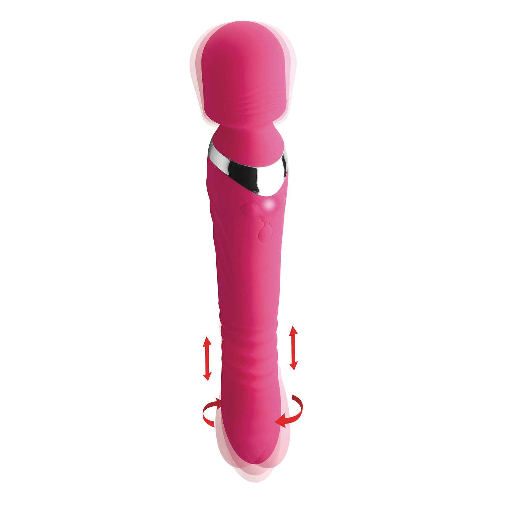 INMI Ultra Thrust-Her Wand Massager full shot with vibrations