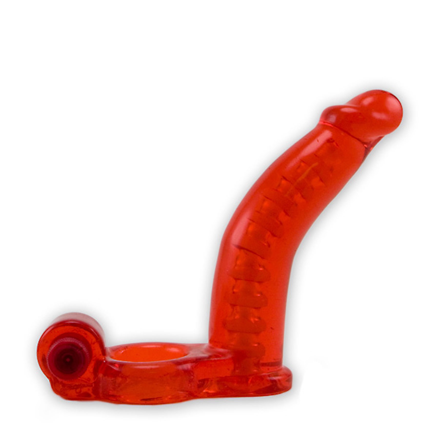 Double Penetrator Penis Ring with dong flexed