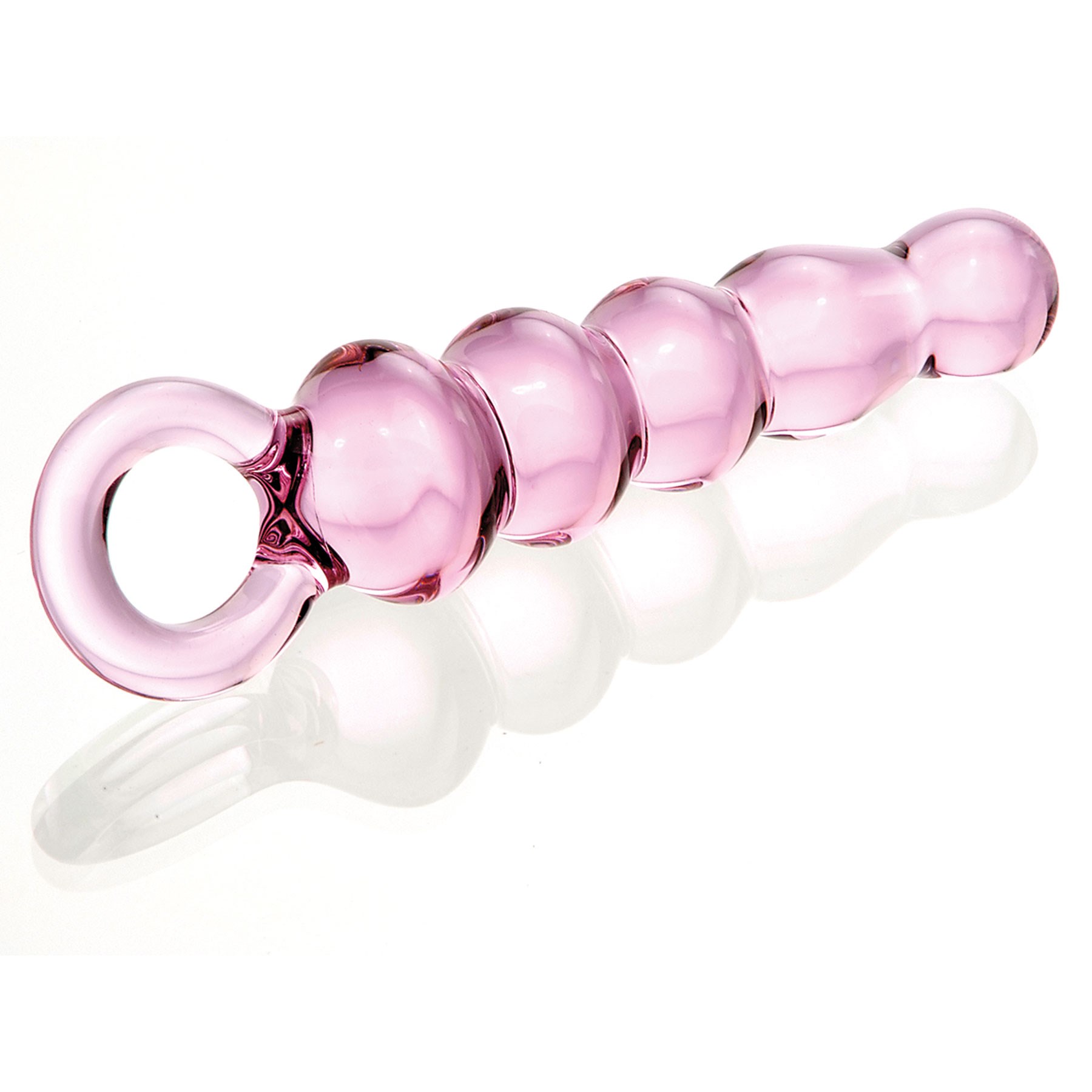 Beaded Glass Anal Slider handle ring at base