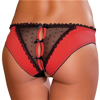 Crotchless Frills Panty red back