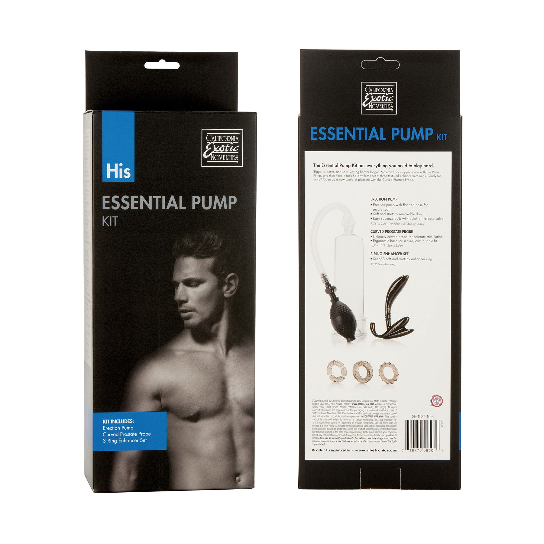 His Essential Pump Kit front and back of box