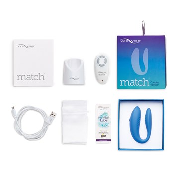 We-Vibe Match Couples Massager inside box components
