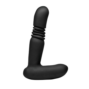 Silicone Thrusting Anal Plug With Remote Control black 