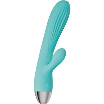 Eve's Rechargeable Pulsating Dual Massager at an angle
