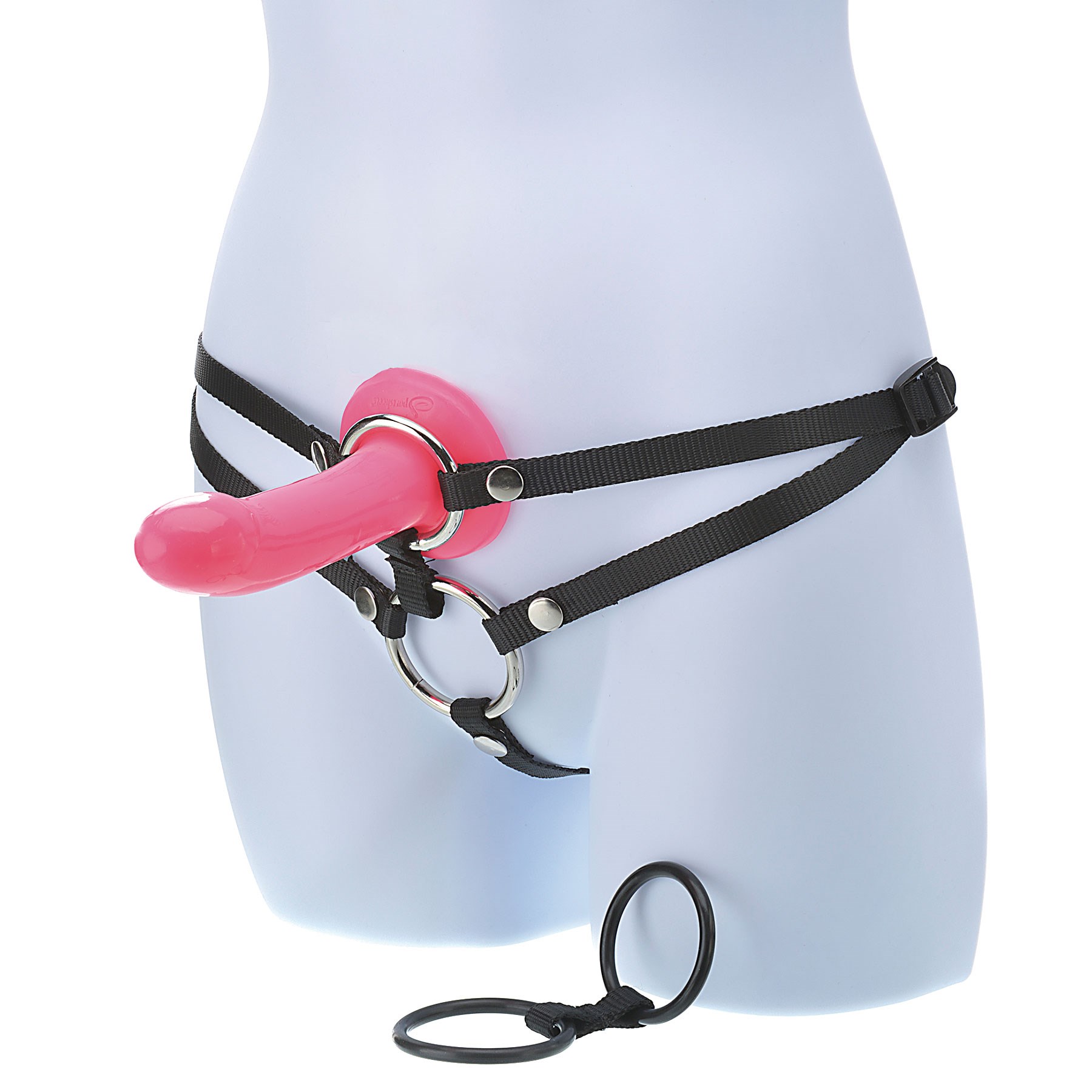 Menage a Trois DP Strap-On on model
