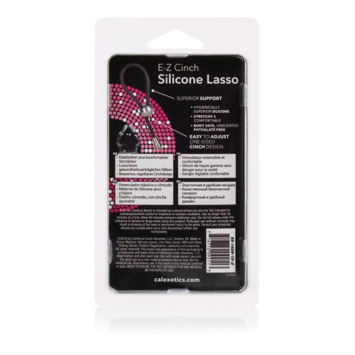 E-Z Cinch Silicone Lasso back of package