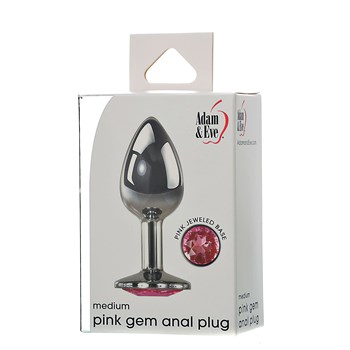 Metal Anal Plug - Pink Gem box