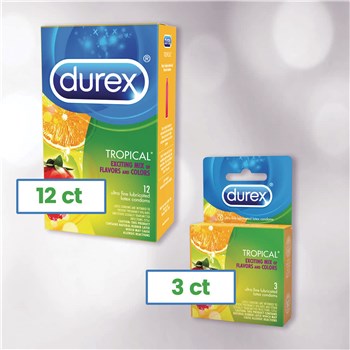 Durex Tropical Flavors Condom sizes