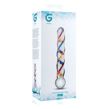Gildo Rainbow Swirl Glass Dildo box