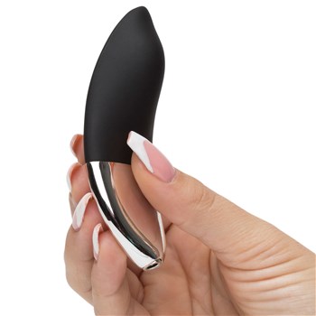 Fifty Shades Of Grey Relentless Vibrations Remote Control Panty Vibrator in hand