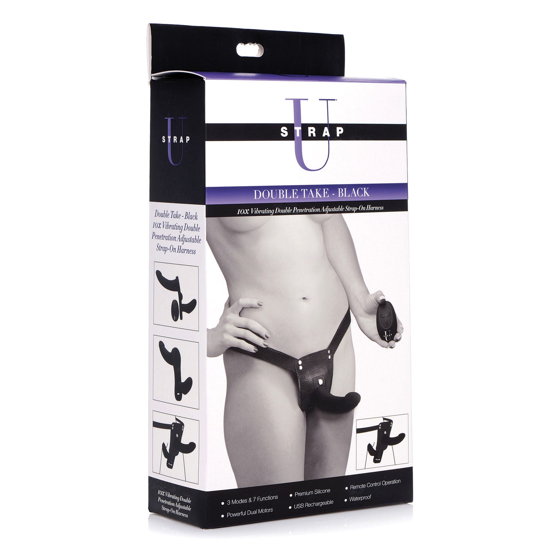 Double Take Vibrating Double Penetration Strap-On Harness - Strap-Ons