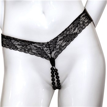 Adam & Eve Exclusive Crotchless Beaded Lovers Thong