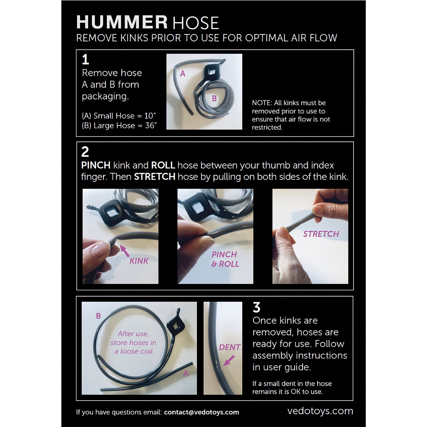 Hummer Hands Free Masturbator inforamtion sheet