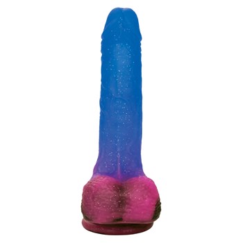 Ombre Hombre Vibrating Dildo standing upright with balls forward