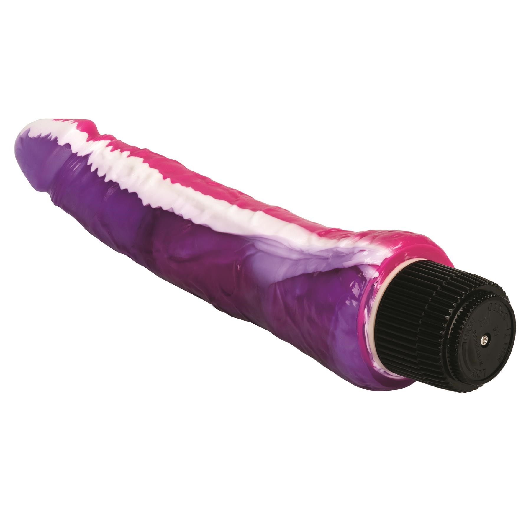Funky Jelly Curved Vibrating Dildo Laying Down 2