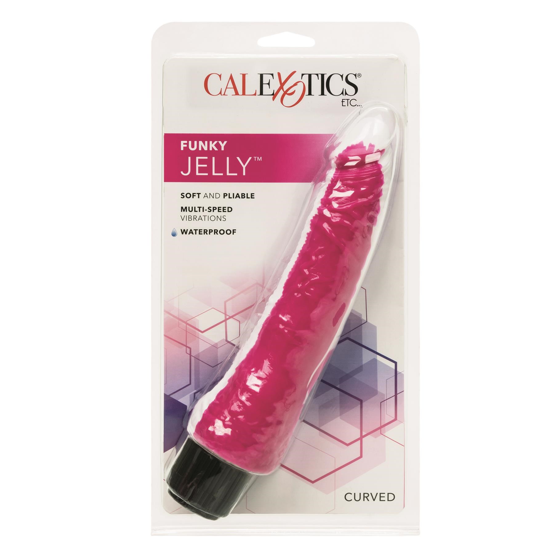 Funky Jelly Curved Vibrating Dildo Packaging